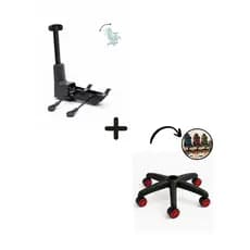 Kit Gamer – Back System Universal + Base Estrela Completa com Rodízios Gamer Esportivos