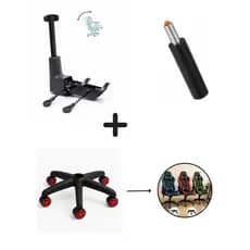 Kit Gamer – Back System + Pistão Reforçado 150kg + Base Estrela com Rodízios Gamer (6 Cores)