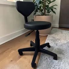 Cadeira Mocho Profissional Com Encosto Preto Premium Mocho Ergonômico Giratório Regulável 120kg
