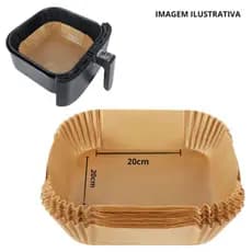 Forma Air Fryer Quadrada 20cm descartavel