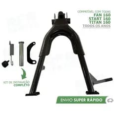 Kit Cavalete Central CG 125 150 160 Titan Fan Start Todos os Anos Com Mola + Pino + Meia Lua