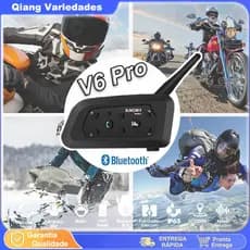 V6 Pro Mais Fone De Ouvido Intercomunicador De Capacete De Motocicleta Bluetooth Com Interfone BT De 1500M Para 6 Piloto