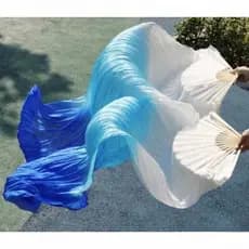Leque de dança alongado gradiente de 1.8 m Ventilador de seda longo Ventilador de dança dupla face