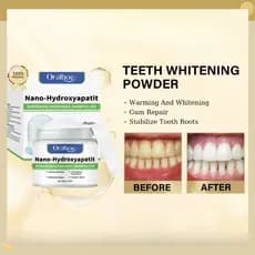 O pó de dentes Oralhoe contém Nano apatita hidroxigen, limpeza profunda, Remove placa e manchas, hálito fres