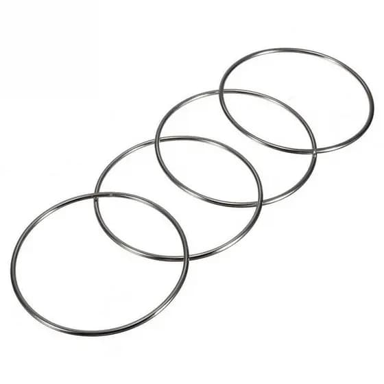 1 conjunto de anéis mágicos de corrente estilo chinês King Magic 4 (10 cm) adereços mágicos de prata, adequados para mág