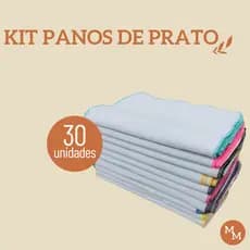 Panos de Prato Algodão Cru – Econômico Cozinha, Acabamento Overlock, Liso