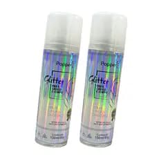 Kit 2 Spray Glitter Cabelo Corpo Roupa Furta-cor Holográfico Popper Brilho Para Festa Bloco Carnaval Réveillon Ano Novo