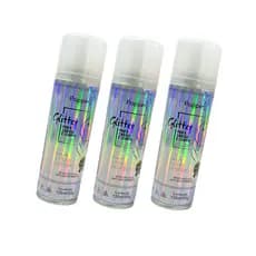 Kit 3 Spray Glitter Cabelo Corpo Roupa Furta-cor Holográfico Popper Brilho Para Festa Bloco Carnaval Réveillon Ano Novo