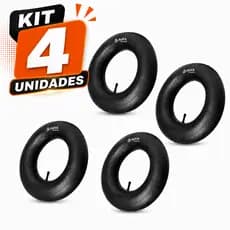 Kit 4 Câmaras De Ar 3.50-8 Carrinho Mão Carriola Jerica Plataforma Válvula TR13 Bico Reto Pedreiro Obra Ajax
