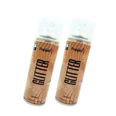 Kit 2 Spray De Glitter Dourado 125ml Popper Cabelo Corpo Roupa Maquiagem Brilho Ouro Pequeno Bolsa Festas Carnaval Shows