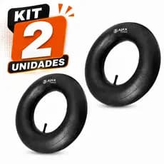 Kit 2 Câmaras De Ar 3.25-8 Carrinho Mão Carriola Jerica Plataforma Válvula TR13 Bico Reto Pedreiro Obra Ajax