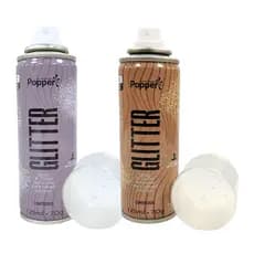 Kit 2 Spray Glitter 125ml Popper 1 Prata 1 Dourado Cabelo Corpo Roupa Prateado Ouro Pequeno Bolsa Festas Carnaval