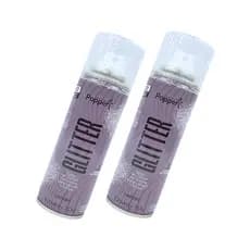 Kit 2 Spray De Glitter Prata 125ml Popper Cabelo Corpo Roupa Maquiagem Brilho Prateado Pequeno Bolsa Festas Carnaval