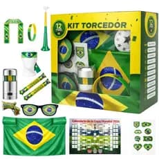 Kit Torcida Brasil Copa 2026 12 Itens Completo Bandeira Ócul