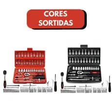 Kit Ferramentas 46 Peças Completo com Maleta Soquetes Catrac
