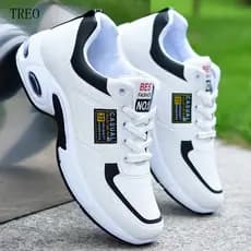 2026 Novo Estilo Tênis de Couro Branco Masculino Sapatos Casuais Tamanho Grande 39-46 TCUD