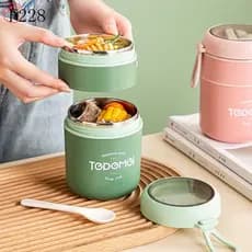 Caixa Térmica de Aço Inoxidável de 710ML com Colheres para Sopa, Recipientes Térmicos para Alimentos Thermische DGE RD22