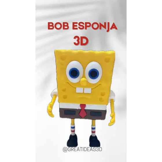 BOB Esponja/Boneco colecionável 3D/ Presente criativo/ Lembrancinha/ Fenda do biquini
