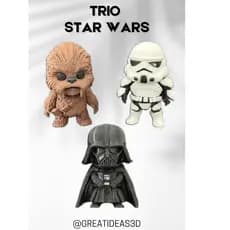Trio STARWARS/Darth Vader, Chewbacca e Stormtrooper | Item Colecionável/ Personagens/ Action Figure