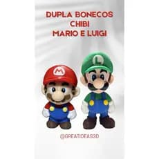 Dupla Bonecos Chibi Mario Bross e Luigi/ item colecionável Nintendo Personagem