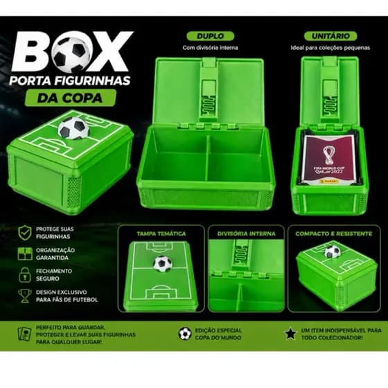 Box Caixa Figurinhas Copa/ Organizador/ Case colecionável