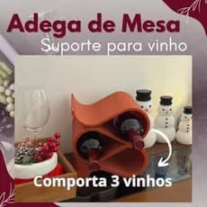 Adega De Mesa. Suporte Para Garrafa de Vinho Moderno e Sofisticado. Decoração Gourmet, sala, cozinha. Presente Elegante.