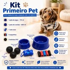 Comedouro Bebedouro Pet Pote Para Ração e Água Cata Caca com 5 Saquinhos E 3 Bolinhas PVC Sortidos