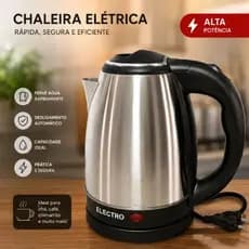Chaleira Jarra Elétrica Inox 1,8 Litros 220V com Desligamento Automático