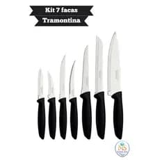 Jogo 7 Peças de Facas Tramontina Plenus Inox Preto – Corte Preciso e Durabilidade