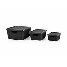 Kit 3 Caixas Organizadoras Tampa Trava 16L + 6L + 2L Jutta