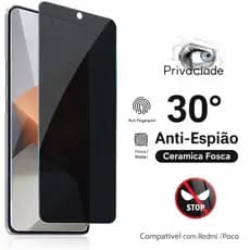 Película Cerâmica Fosca Privativa Xiaomi Redmi 15 15C Poco M7 4G Anti Espião Proteção Tela