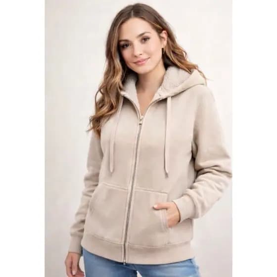 Blusa Moletom Peluciada Forrada com Bolso e Capuz Inverno 2026 ref 03