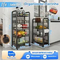 Carrinho de Prateleira de Metal de 3/4/5 camadas, Adequado para Prateleiras de Armazenamento de Cozinha e Banheiro