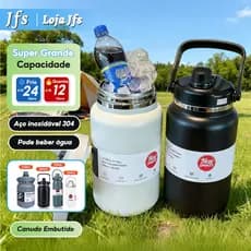 1000ml/1700ml/2800ml/4000ml Garrafa Térmica de água Inoxidável com Tampa e Canudo Copo Térmico de água  Inox Portátil