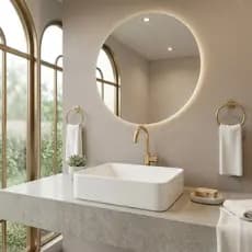 Cuba Pia Lavabo Banheiro Sobrepor 40cm Retangular Branca Mármore Sintético Design Moderno Luxo