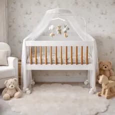 Mini Berço para Bebê com Colchão Padrão Americano Grade Móvel Regulagem de Altura - Oferta Imperdível