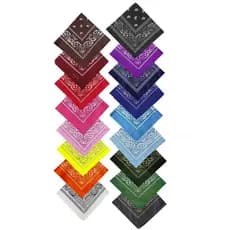 BR36-Kit 12 Bandanas Lenço Estampada - Moda Rock - Cores Variadas em Poliéster