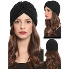 BR47-Touca Feminina Muçulmano Touca de Quimioterapia com Pregas Lenço Cobertura para Cabeça Bandana India