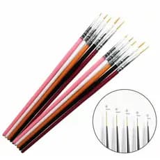 Kit com 5 Pincéis Extra Finos Para Traço Decoração De Unhas Pincel Fino Francesinha