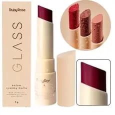 Batom Creamy Matte Glass Ruby Rose 8 Cores Intensas Acabamento Aveludado Alta Pigmentação E Fixação