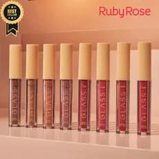 Batom Líquido Soft Blur Ruby Rose Linha Glass 8 Cores – Matte Aveludado de Longa Duração Envio Full