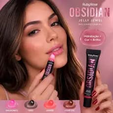 Lip Balm Ruby Rose Obsidian Jelly Jewel Bálsamo Labial Hidratante com Cor e Brilho