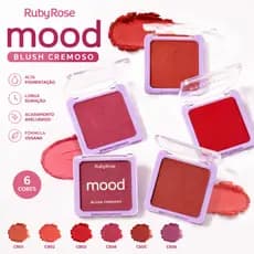 Blush Cremoso Ruby Rose Mood Original Alta Pigmentação Efeito Natural Longa Duração