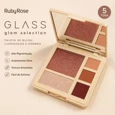 Paleta Multifuncional Ruby Rose Glass Mirror Shade Glam Selection Blush Iluminador Sombras Glow