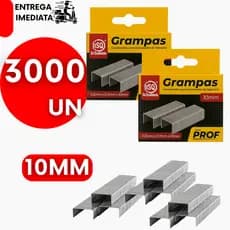 MIL Grampo de Grampeador Kit 3000 10mm Galvanizado Profissional para Tapeceiro 3 Caixas com Mil Grampos