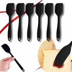 Kit Mini Espátula de Silicone Reta Raspador Confeiteiro Pão Duro Confeitaria