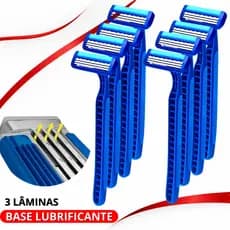 Barbeador Kit 96/48/24  c/ Fita Lubrificante 3 Lâminas Prestobarba Descartável