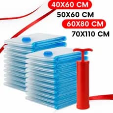 Kit Saco a Vácuo Para Mala Viagens com Bomba Manual Organizador Guarda Roupa Edredom Cobertor