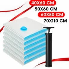 Kit 10 Saco a Vácuo 50x60 Para Mala Viagens Guarda Roupa Edredom Casacos