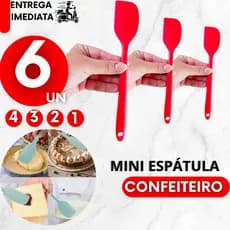 Mini Espátula Pão Duro Kit 6/4/3/2/1 Silicone Reta Raspador Confeiteiro 21,5 cm Páscoa